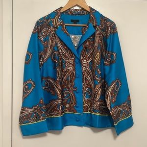 J. Crew Paisley Satin Blouse